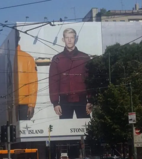Connor Newall Connor posted this picture on Instagram of seeing himself on the side of a wall in Milan