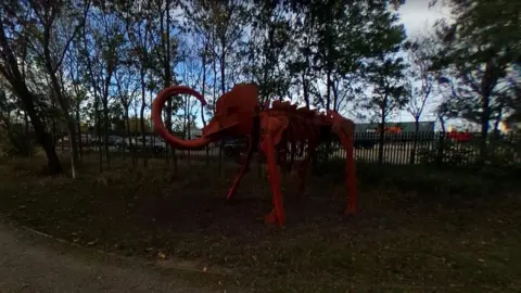 Google Teessaurus Park sculpture