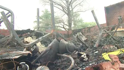 CBS Debris after a church fire