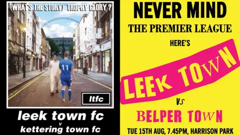 Leek Town FC Oasis and a Sex Pistols album covers