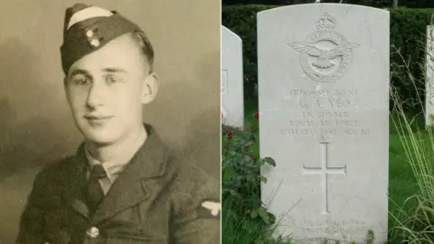 Yeo family Sgt Gordon Yeo and his grave at Bergen cemetery