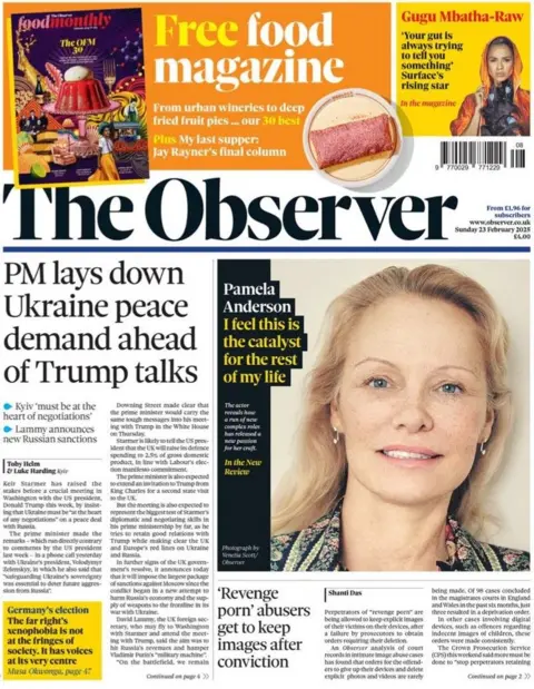 The front page of The Observer.