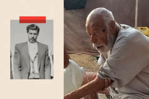 Ahmed Younis family archive/BBC Two images, the first is a black and white image of Ayish as a younger man, and the second is a more recent picture
