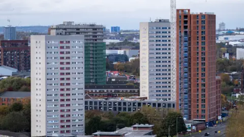 High-rise tower blocks in Birmingham.