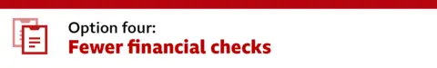 Section heading - Option four: Fewer financial checks