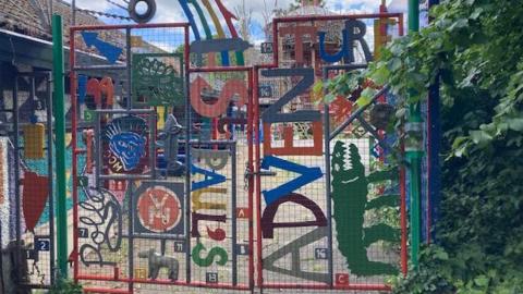 image of the gates at St Paul's Adventure Playground in Bristol