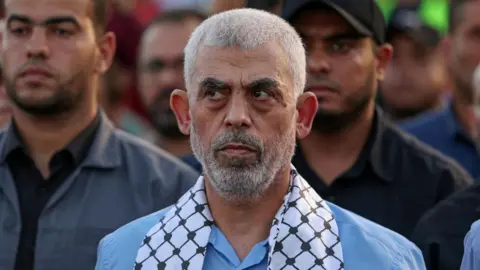 Getty Head of the governmental  helping  of the Palestinian Hamas question   successful  the Gaza Strip Yahya Sinwar attends a rally successful  enactment    of Jerusalem's al-Aqsa mosque successful  Gaza City connected  October 1, 2022. 