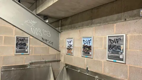 Shrewsbury Town Graffiti on the walls of the Croud Meadow football ground.