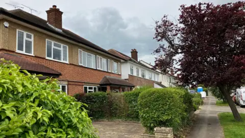 Louise Parry/BBC Terraced houses in St Albans