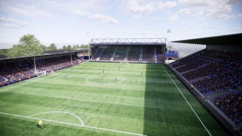 Graphic image of new Stockport County stadium expansion plan
