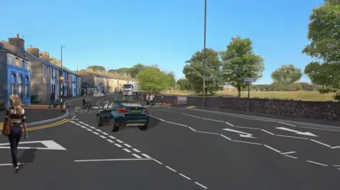 Cumberland Council An artist impression of how the Hall Brow junction would look