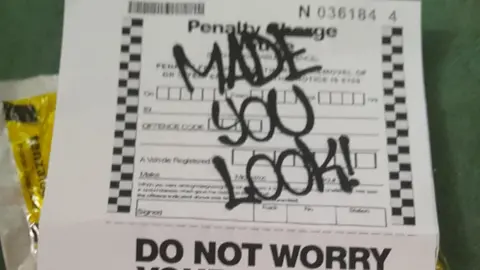 ASA A faux parking ticket with the words 'made you look' written on it.