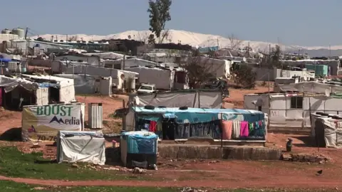 An informal settlement for Syrian refugees in Lebanon