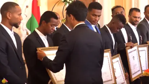 Presidency of the Republic of Madagascar Malagacy players being knighted