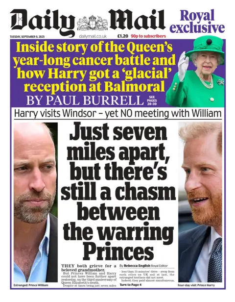  "Just seven miles apart, but there's still a chasm between the warring Princes". 