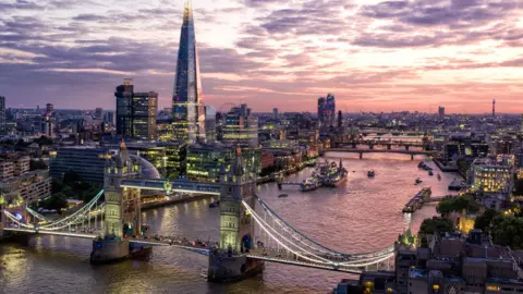 Getty Images View of the Thames with Tower Bridge