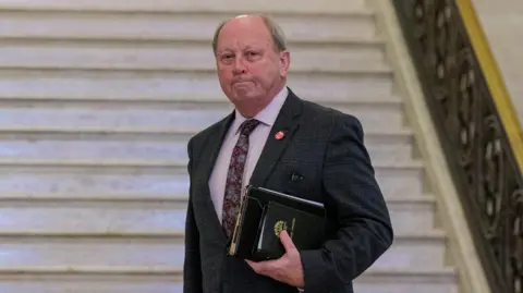 Jim Allister in Stormont's hallway