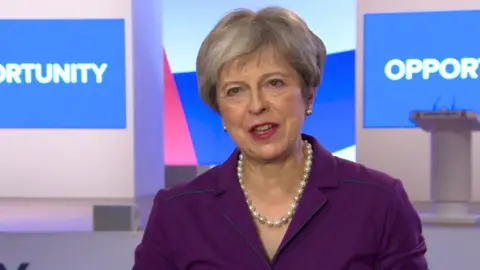 BBC Theresa May speaking from Conservative Party conference