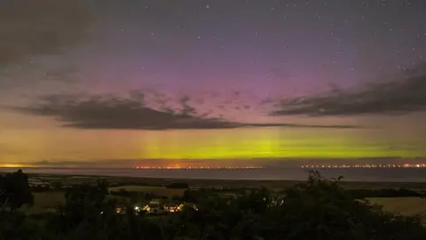 James Rowley-Hill A display of the Northern Lights seen from Salthouse heath in Norfolk