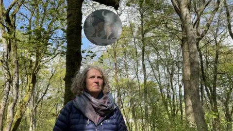 Chris Theyer on Thomas's Trail that has been created in memory of her son who died in 2013