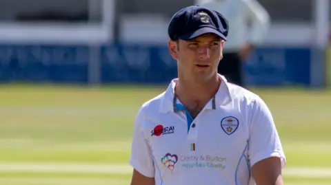 Dustin Melton in action for Derbyshire