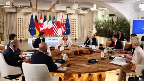 PA Media G7 leaders meet at round table