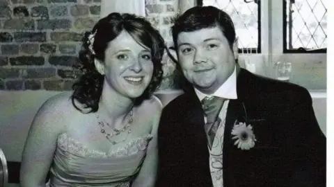 Joanne Parry An old picture of Jason and Joanne as teenagers. Jason is wearing a blue and white shirt and Joanne has long dark hair