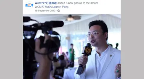 Facebook Ming Xu pictured in WCM777 Facebook post