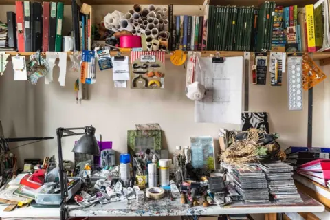 Jim Grover Art materials in Peter Avery's room