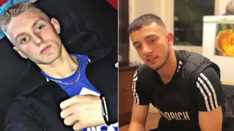 SOUTH YORKSHIRE POLICE Two people is separate images look at the camera, they are murder victims Ryan Theobold and Janis Kozlovskis
