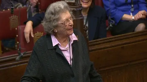 BBC Baroness Trumpington speaking in the House of Lords