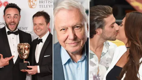 Getty Images/PA Left-right: Ant and Dec, Sir David Attenborough, Kem Cetinay and Amber Davies