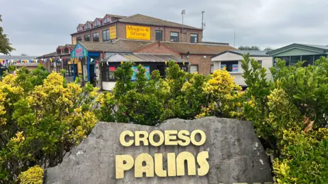 Holiday park entrance from Morfa Avenue, Kinmel Bay, Rhyl