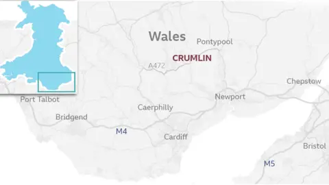 Map of the most polluted road in Wales