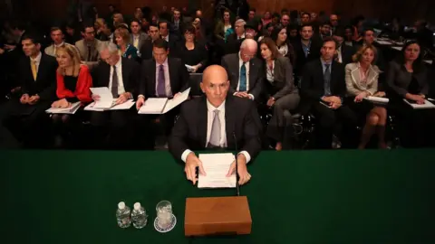 Getty Images Former Equifax CEO Richard Smith prepares to testify before the Senate Banking, Housing and Urban Affairs Committee in the Hart Senate Office Building on Capitol Hill October 4, 2017 in Washington, DC.