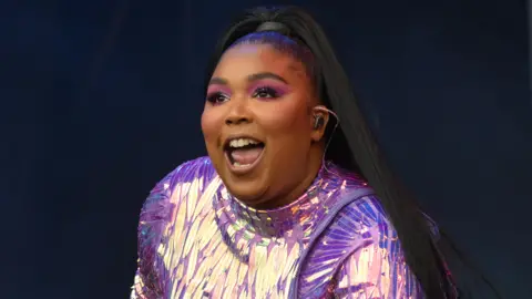 BBC Lizzo performing on West Holts stage at Glastonbury 2019