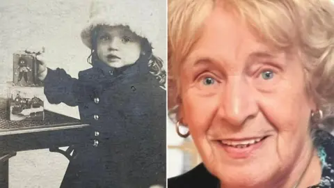 Hansons Vera aged three and in later life