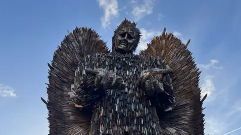 Dan Ayers/BBC The Knife Angel sculpture