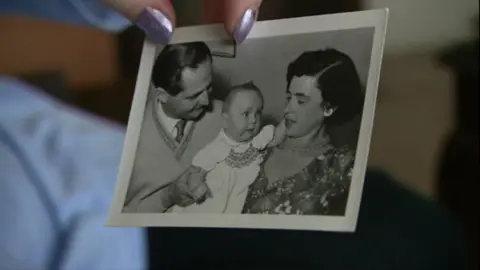 BBC Jacqueline Boronow-Danson as a baby with her parents