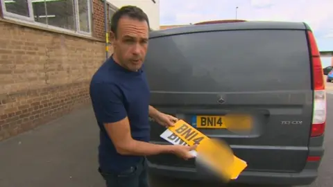 Reporter Jonathan Gibson with cloned plates