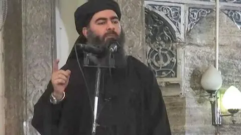 EPA IS leader Abu Bakr al-Baghdadi speaks at Mosul's Great Mosque of al-Nuri in July 2014