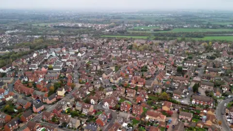 Chafford Hundred aerial view in Thurrock, Essex