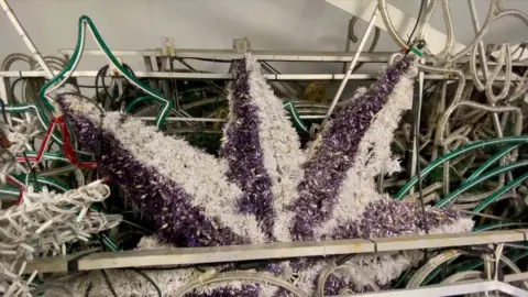 Christmas lights in storage