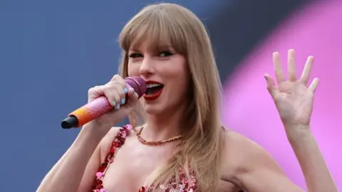 Taylor Swift performing in Dublin during the Eras Tour 