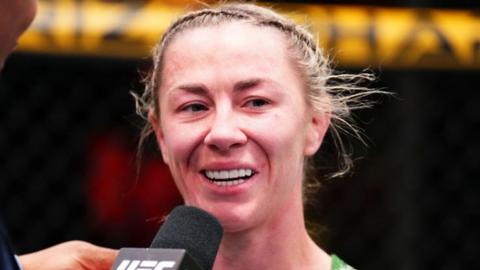 Molly McCann does an interview after her last fight