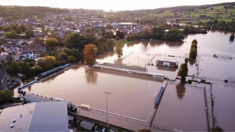 Flooded football pitches