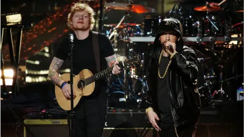 Getty Images Ed Sheeran and Eminem