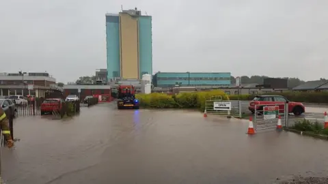 Lincolnshire Fire and Rescue Service Flooded Pilgrim Hospital