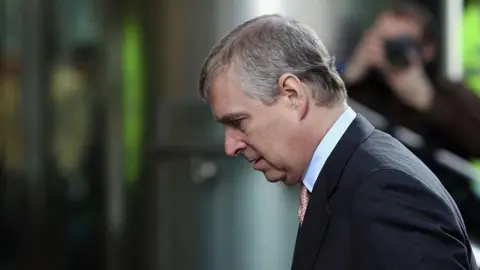 Getty Images Prince Andrew The Duke of York arrives at the Headquarters of CrossRail in Canary Wharf on March 7, 2011