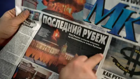 Photo of a Russian newspaper